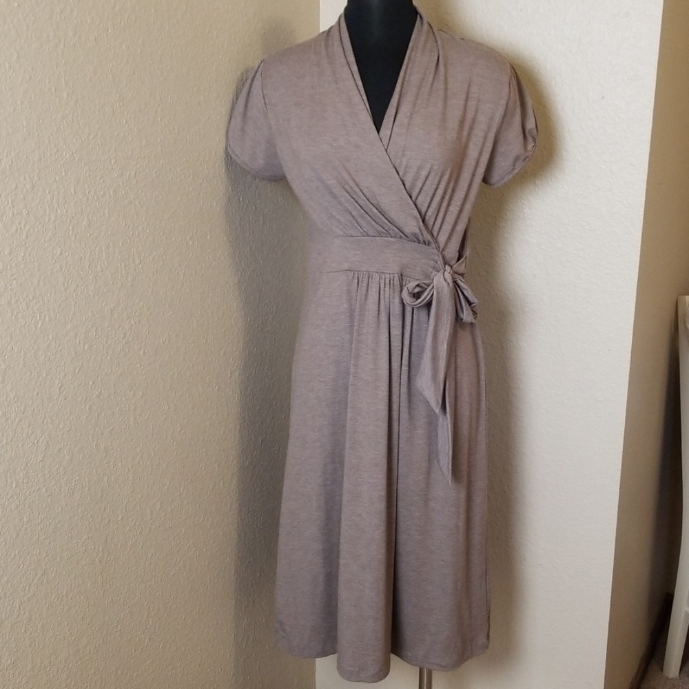 Zero Clothing Brown Faux Wrap Dress